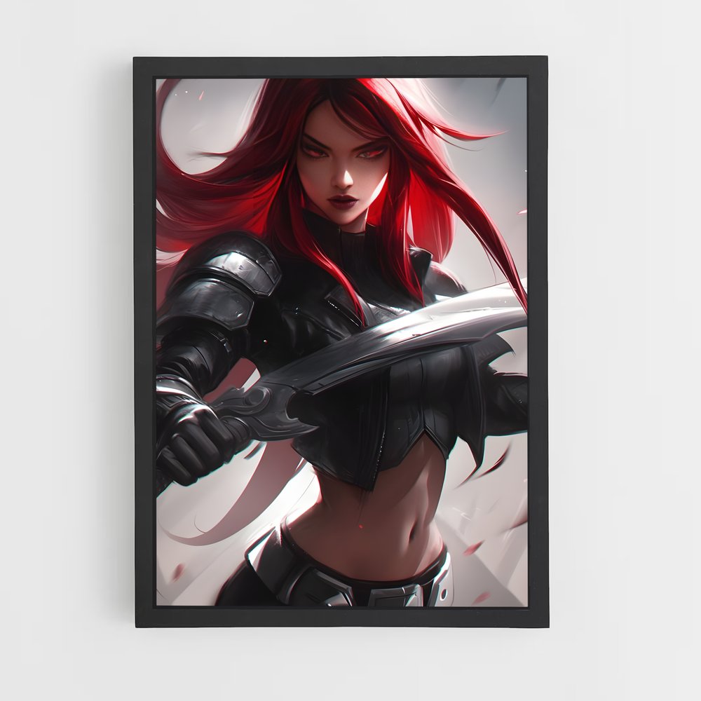 Poster Valkyrie Rouge – affiche League Of Legends (vue 2)
