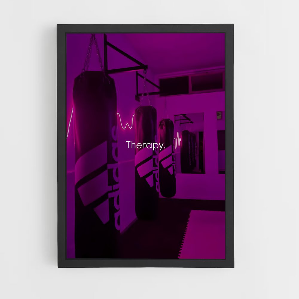 Poster Boxe en Rose – affiche Kick-boxing (vue 2)