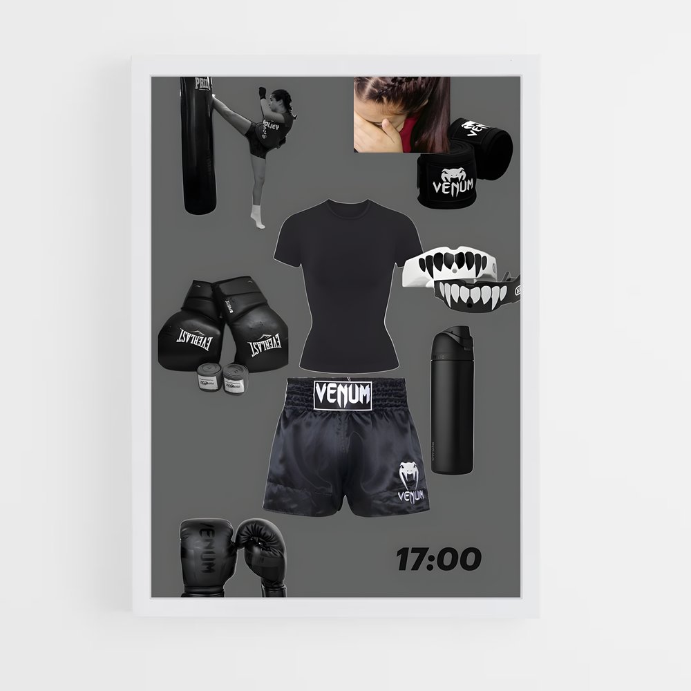 Poster Kickboxing de fort – affiche Kick-boxing (vue 3)