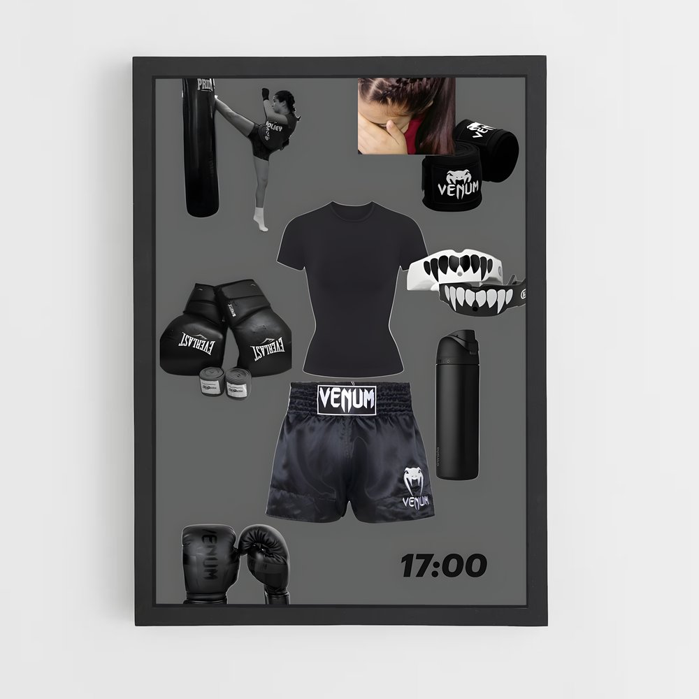 Poster Kickboxing de fort – affiche Kick-boxing (vue 2)