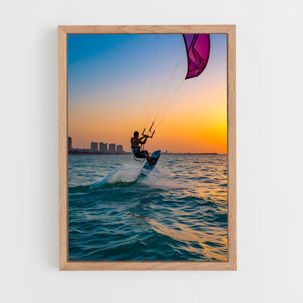 Poster Surf au Crépuscule – affiche Kitesurf (vue 4)