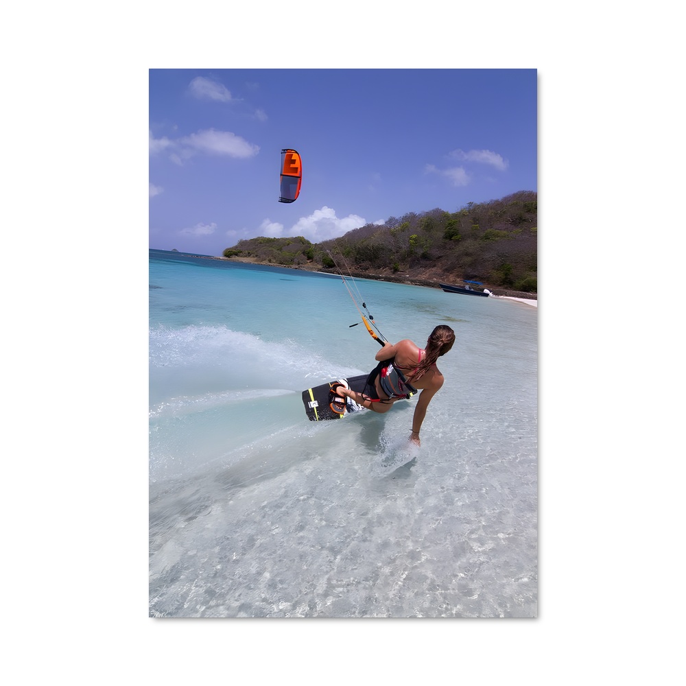 Poster Kitesurfing vagues