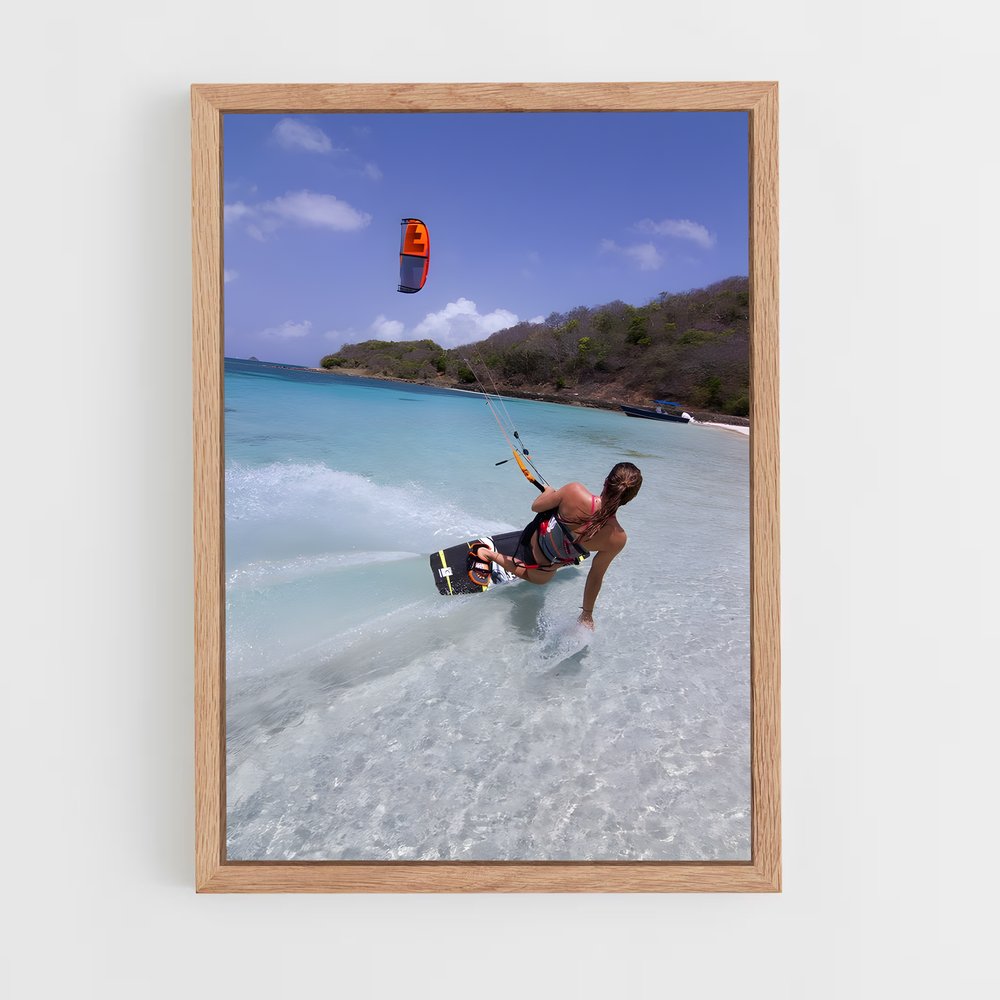 Poster Kitesurfing vagues (vue 4)