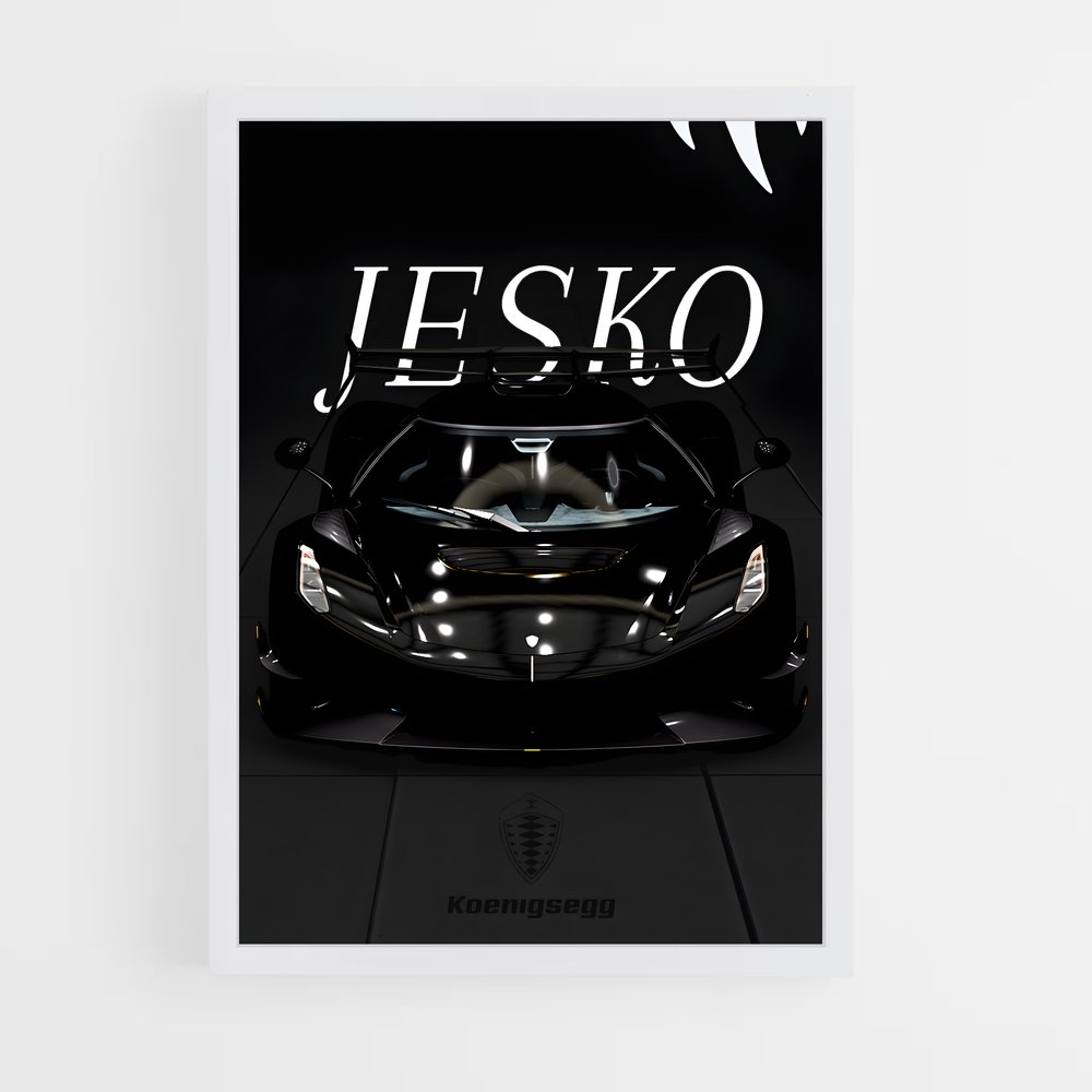 Poster Jeko Noir – affiche Koenigsegg (vue 3)