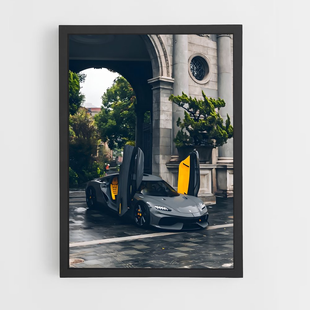 Poster Koenigsegg Noir et Jaune (vue 2)