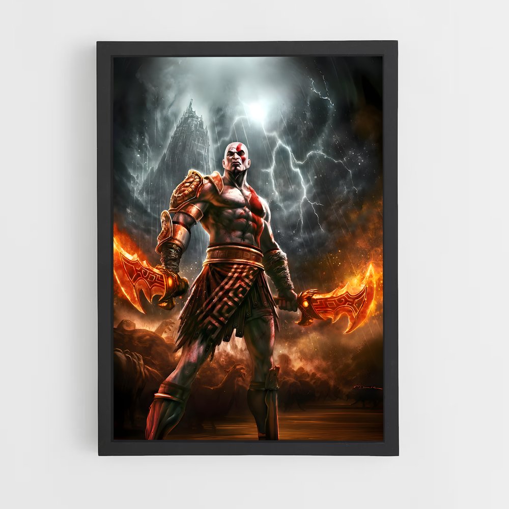 Poster Kratos: La Colère du Dieu – affiche God of War (vue 2)