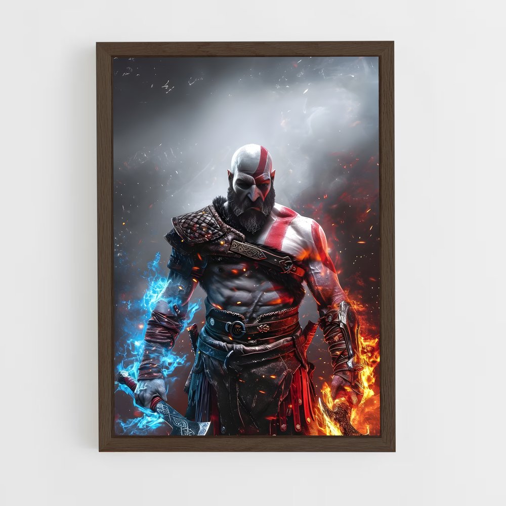 Poster Kratos : Le Dieu du Feu – affiche God of War (vue 5)