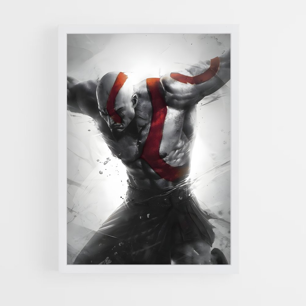 Poster Kratos en Colère – affiche God of War (vue 3)