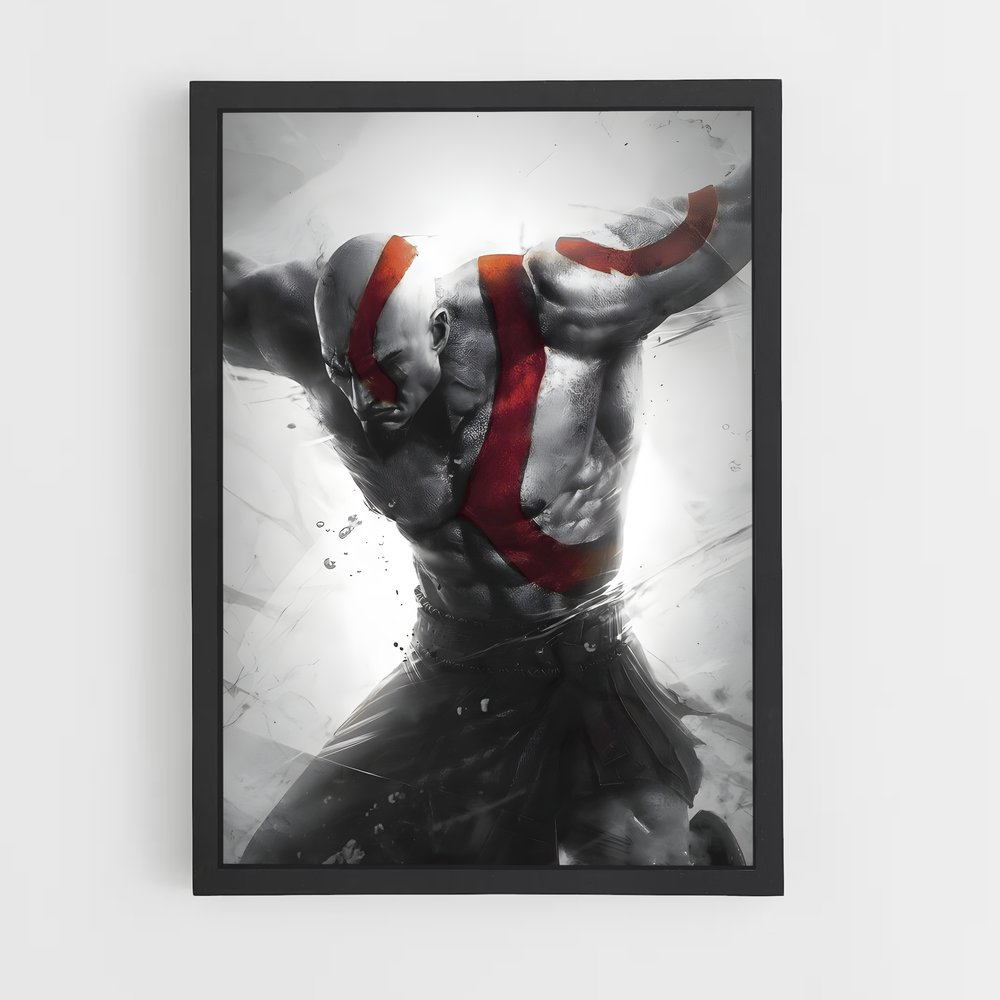 Poster Kratos en Colère – affiche God of War (vue 2)