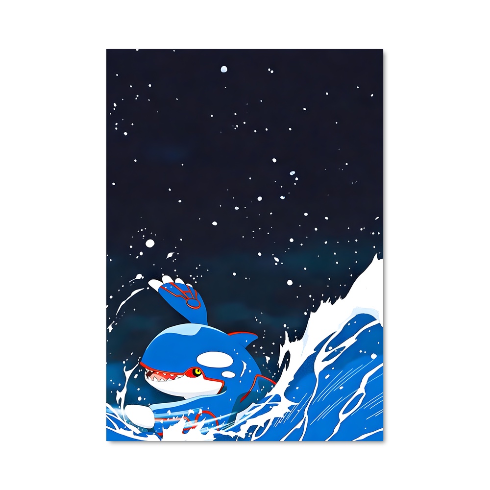 Poster Surfing Kyogre – affiche Pokemon
