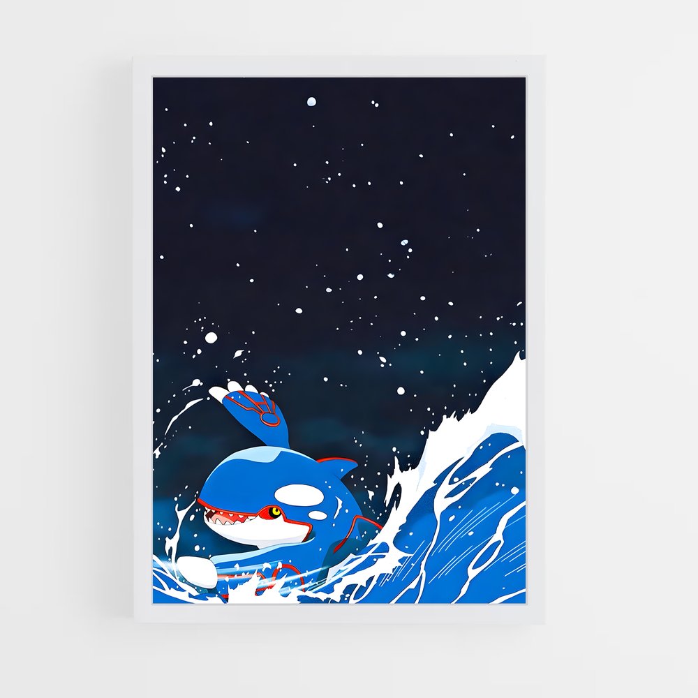 Poster Surfing Kyogre – affiche Pokemon (vue 3)