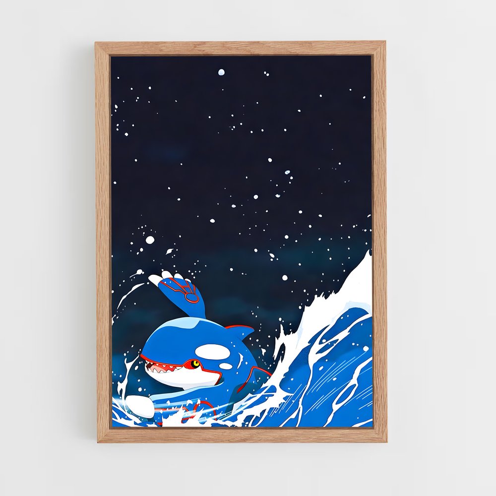 Poster Surfing Kyogre – affiche Pokemon (vue 4)