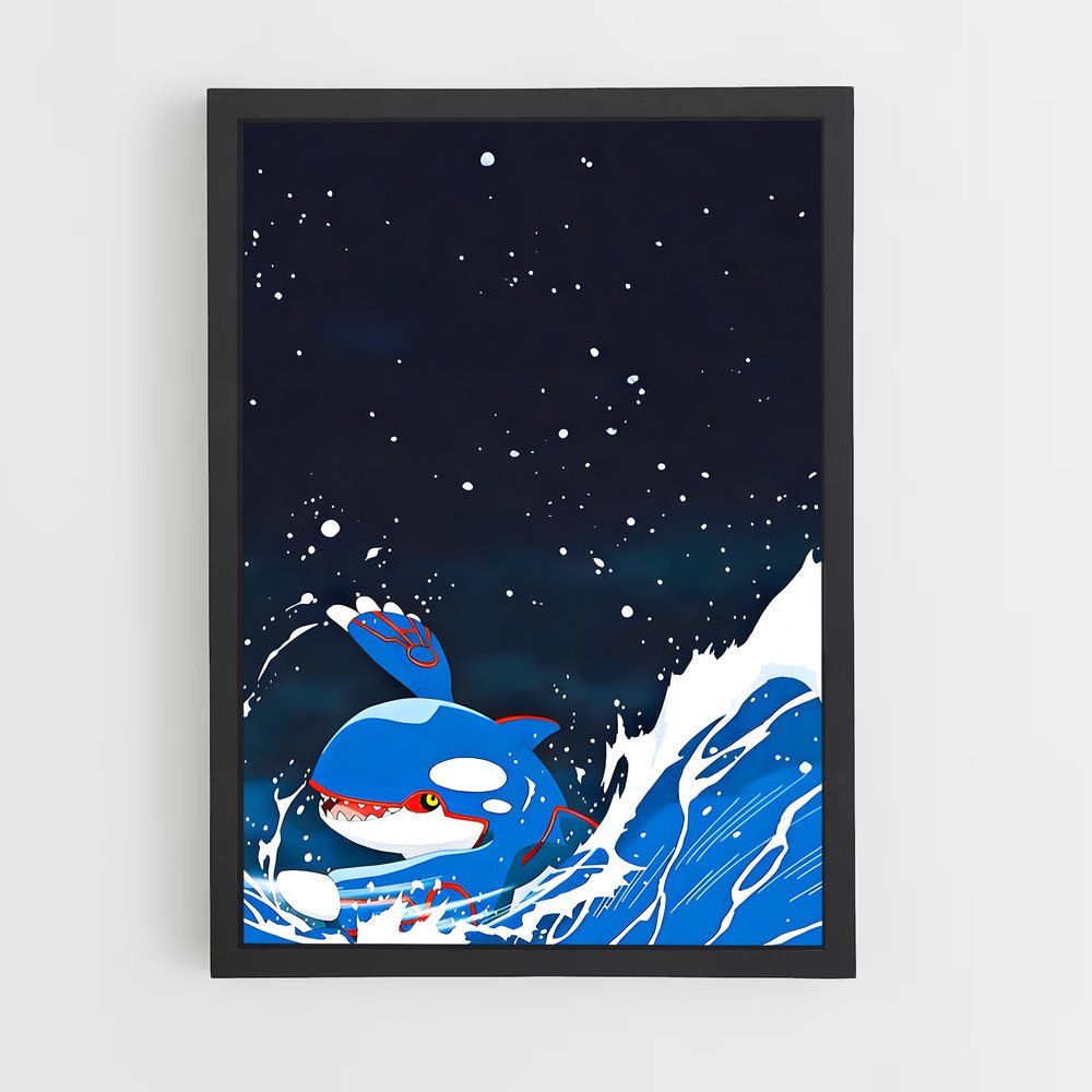 Poster Surfing Kyogre – affiche Pokemon (vue 2)