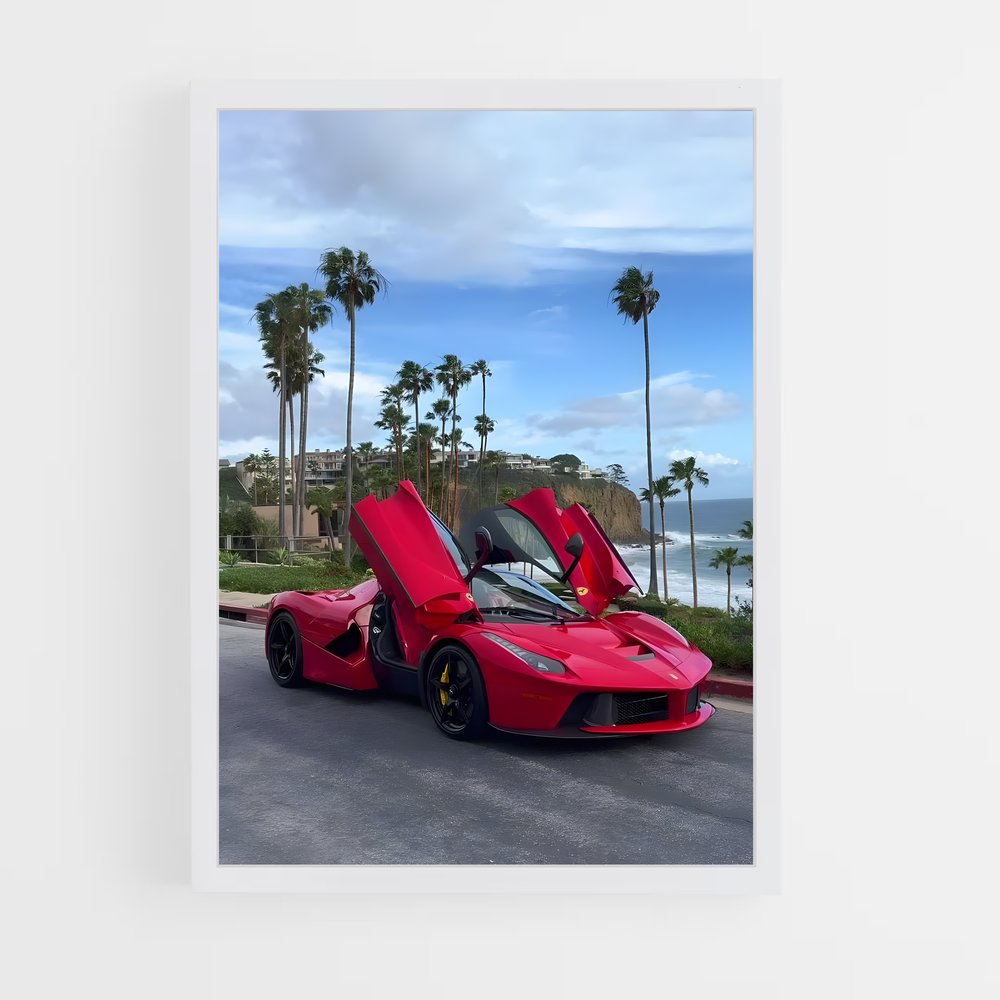 Poster Laferrari rouge (vue 3)