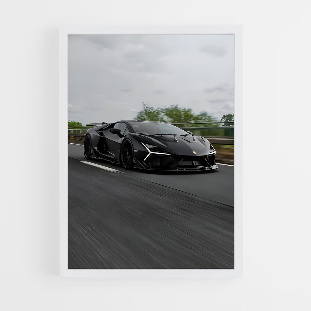 Poster Lamborghini Noire (vue 3)
