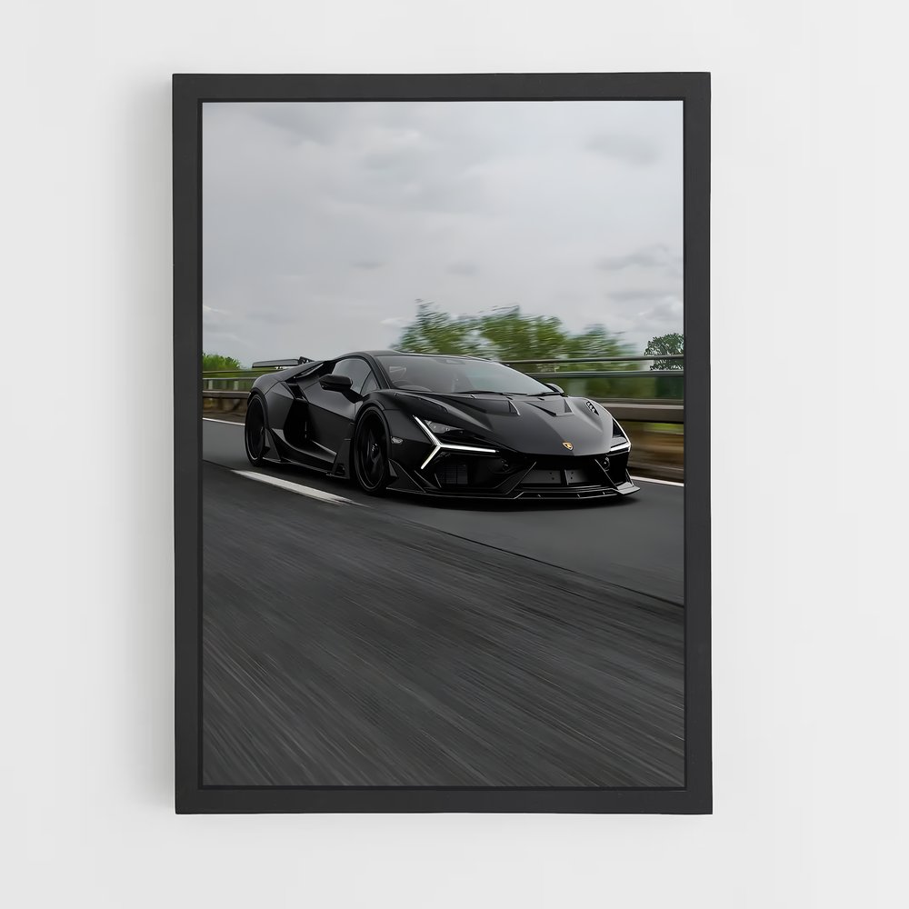 Poster Lamborghini Noire (vue 2)