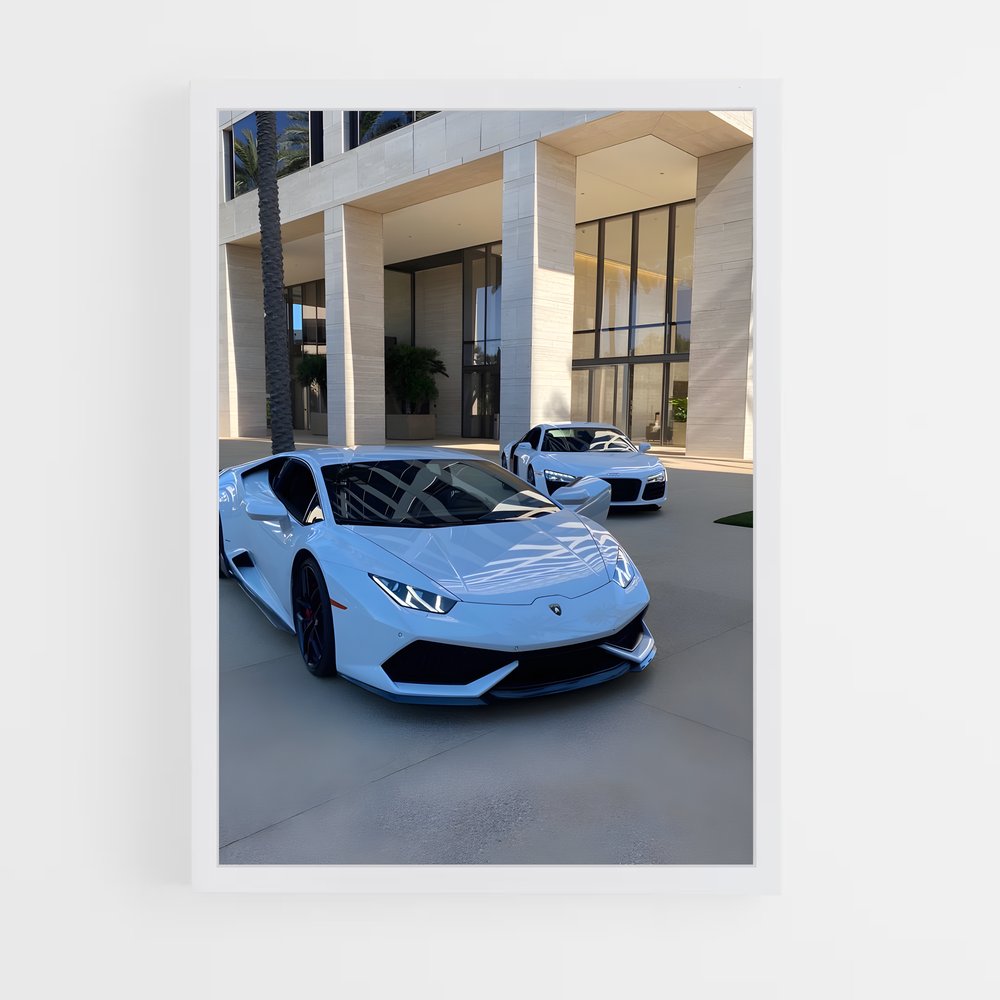 Poster Lamborghini Bleu Électrique (vue 3)