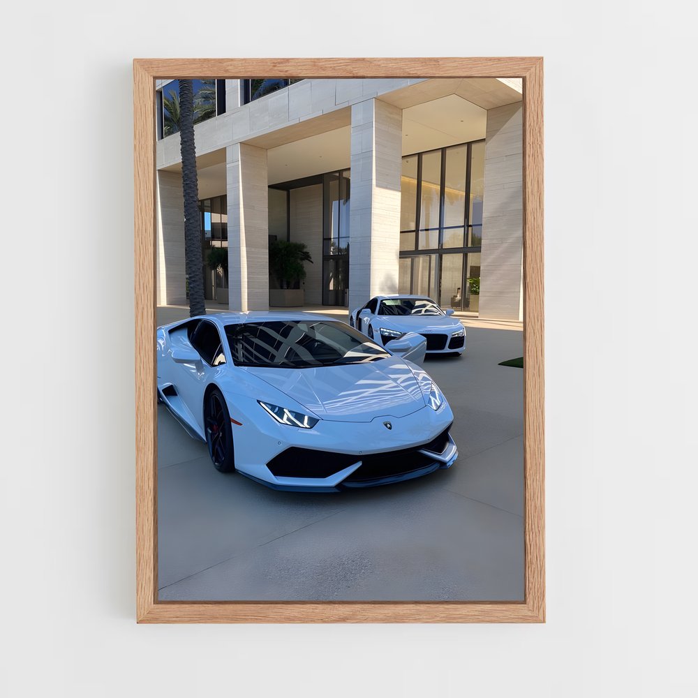 Poster Lamborghini Bleu Électrique (vue 4)