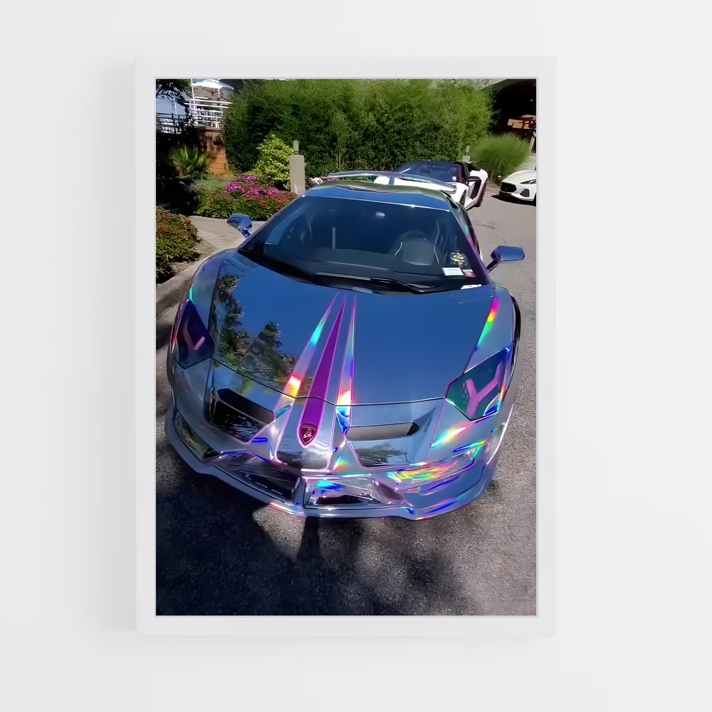 Poster Chrome Fury – affiche Lamborghini (vue 3)