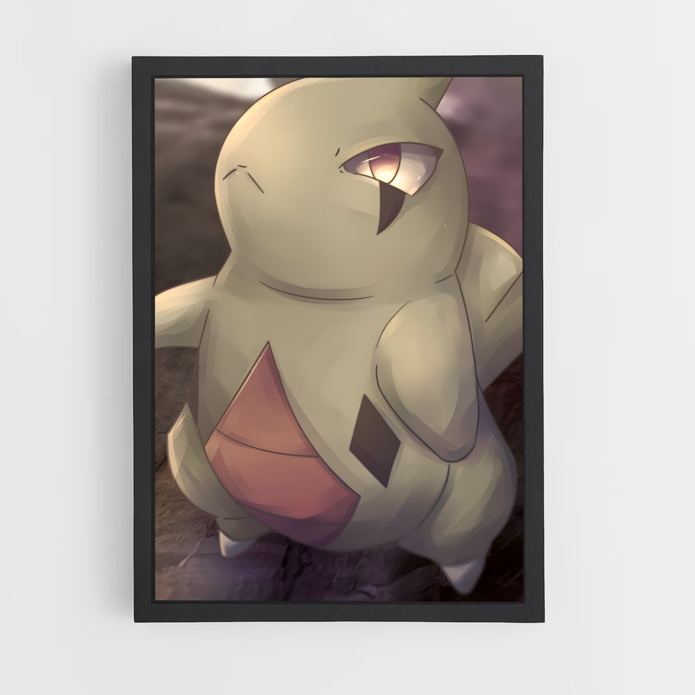 Poster Larvitar sur un Rocher – affiche Pokemon (vue 2)