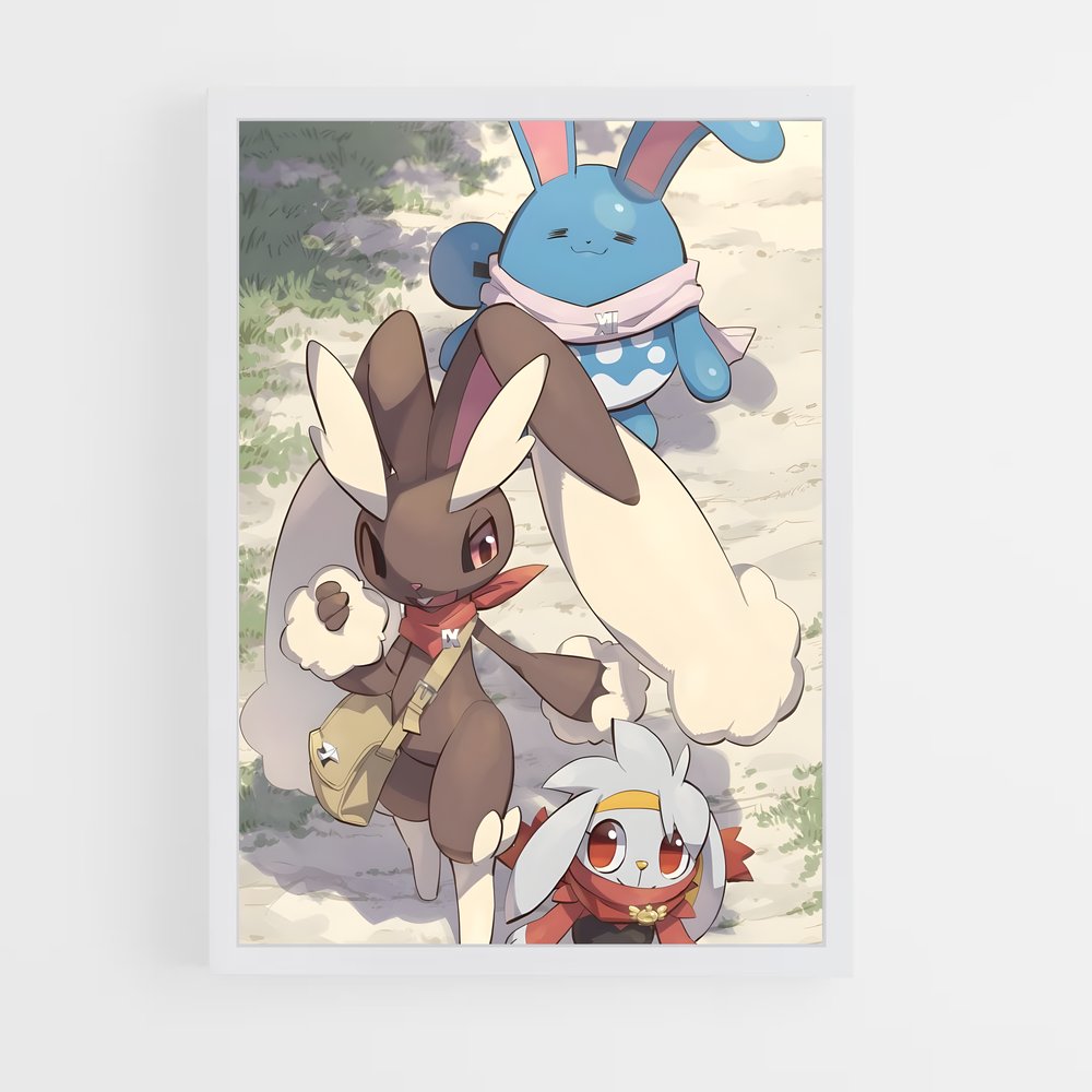 Poster Lopunny en Folie – affiche Pokemon (vue 3)