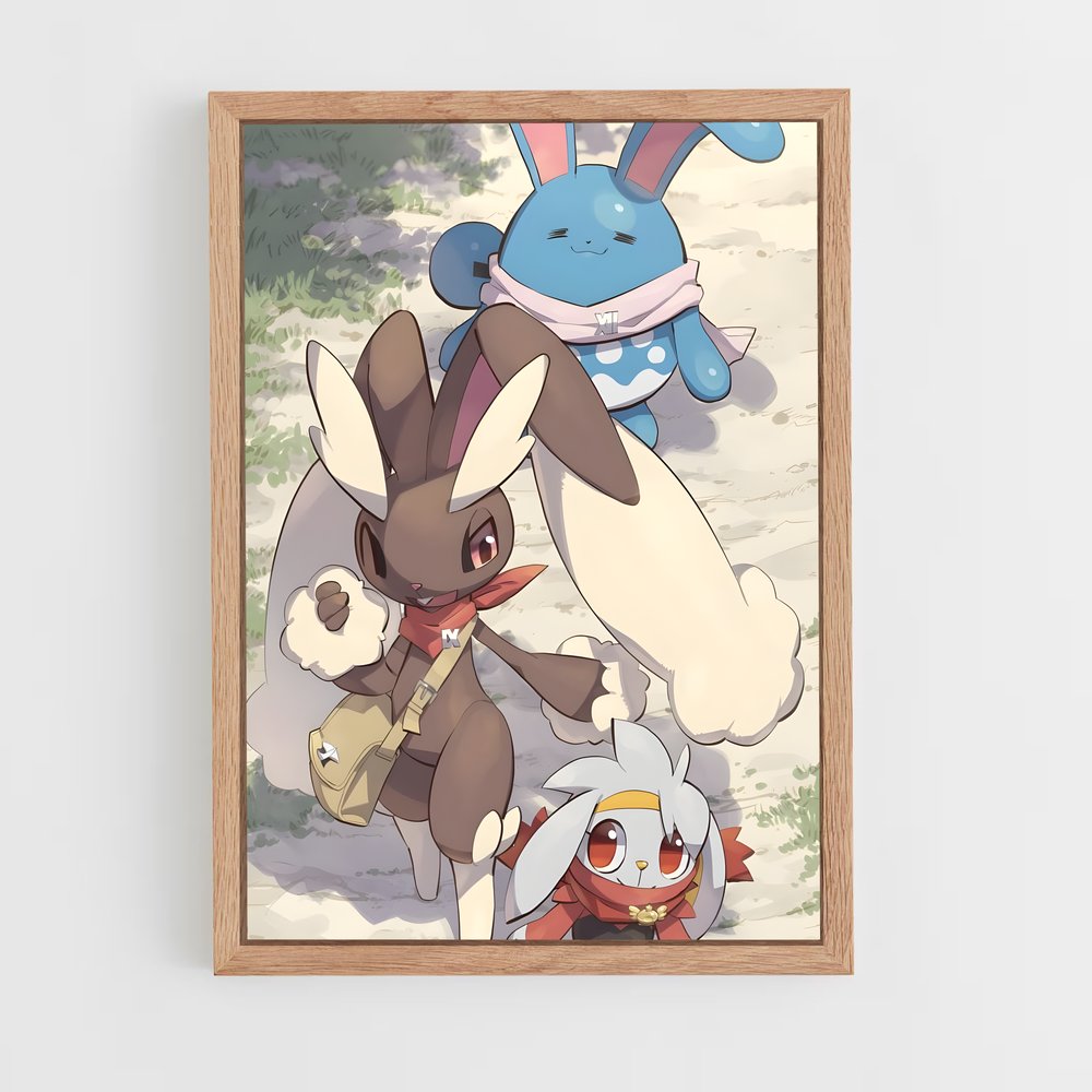 Poster Lopunny en Folie – affiche Pokemon (vue 4)