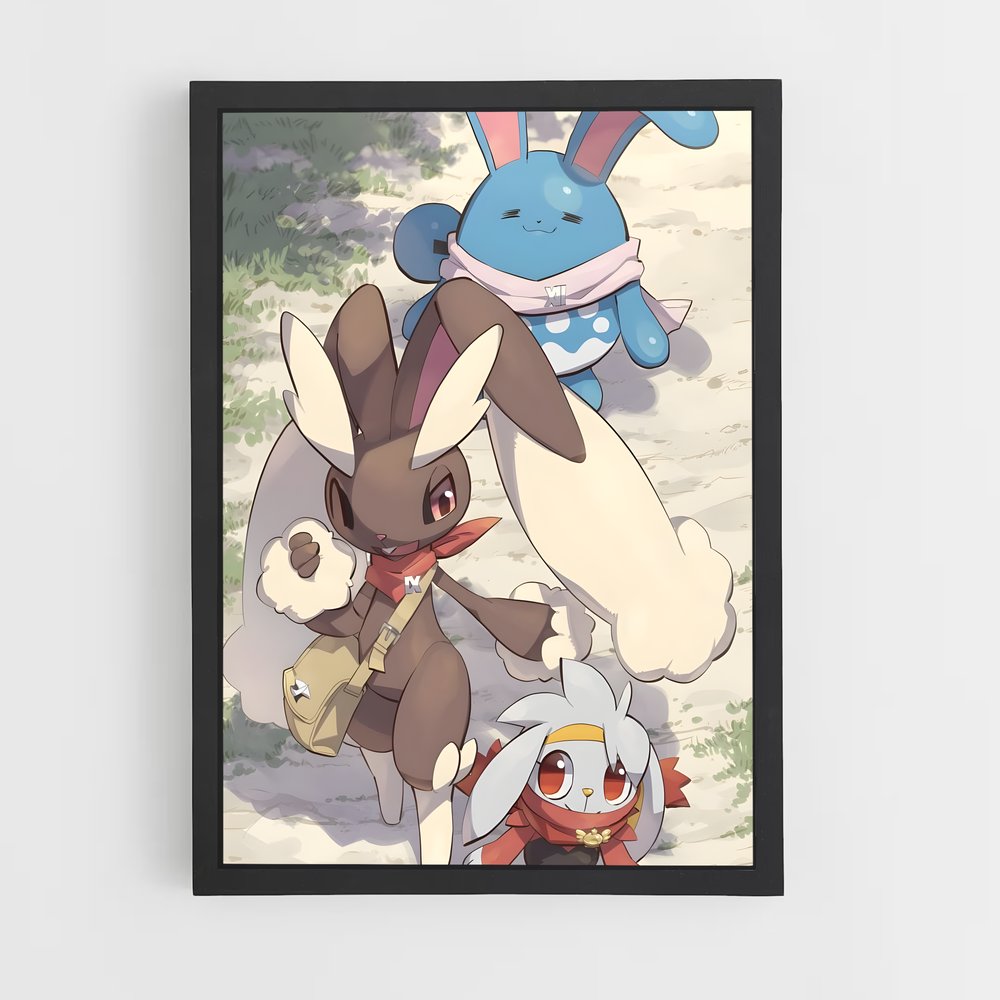 Poster Lopunny en Folie – affiche Pokemon (vue 2)