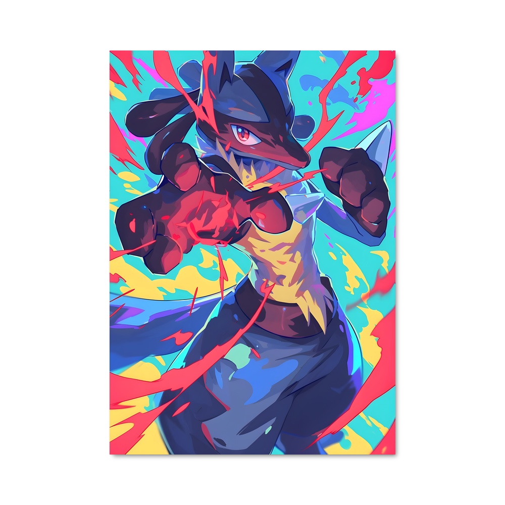 Poster Lucario en Rouge – affiche Pokemon
