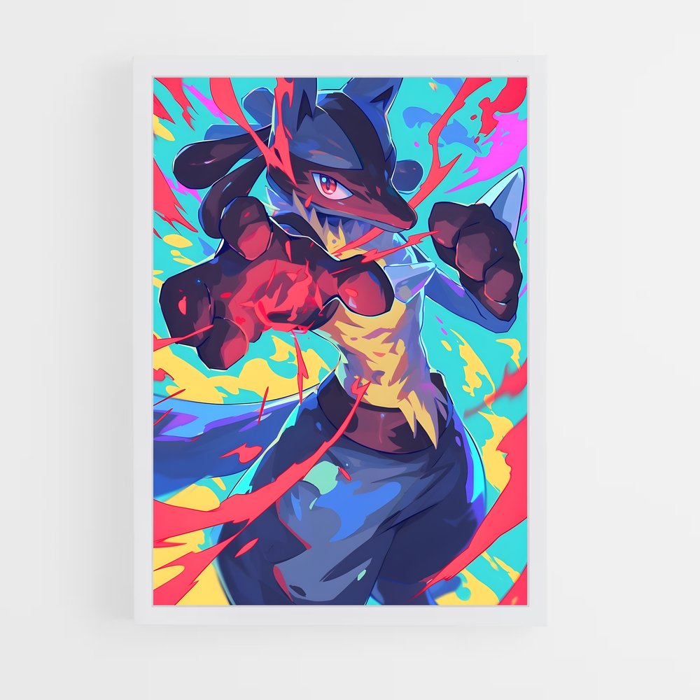 Poster Lucario en Rouge – affiche Pokemon (vue 3)