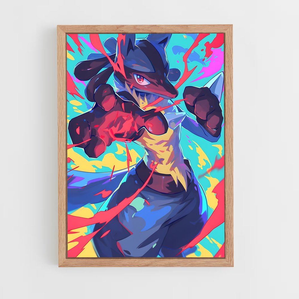 Poster Lucario en Rouge – affiche Pokemon (vue 4)