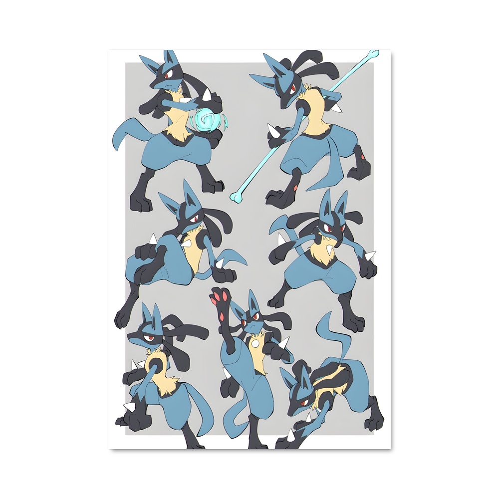 Poster Lucario et ses Amis – affiche Pokemon
