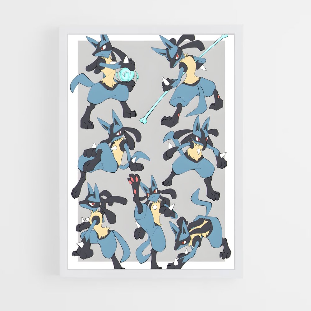 Poster Lucario et ses Amis – affiche Pokemon (vue 3)