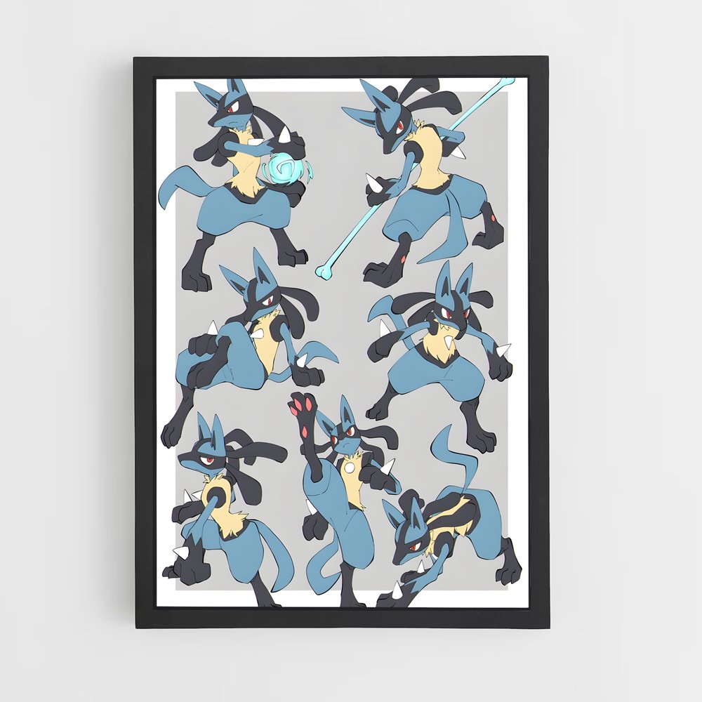 Poster Lucario et ses Amis – affiche Pokemon (vue 2)