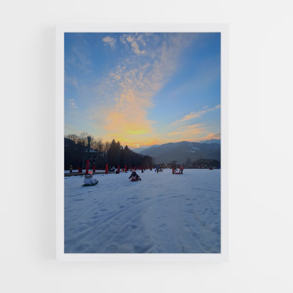 Poster Plaisirs d'Hiver – affiche Luge (vue 3)