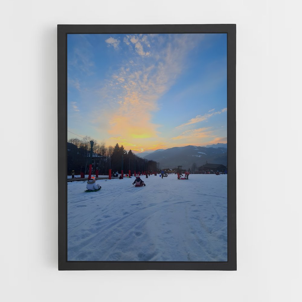 Poster Plaisirs d'Hiver – affiche Luge (vue 2)