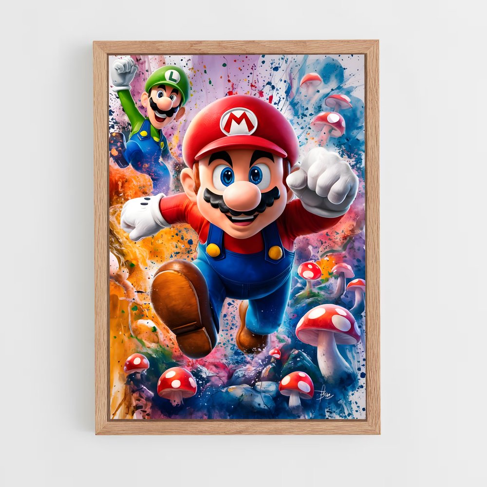 Poster Splash Bros – affiche Mario (vue 4)