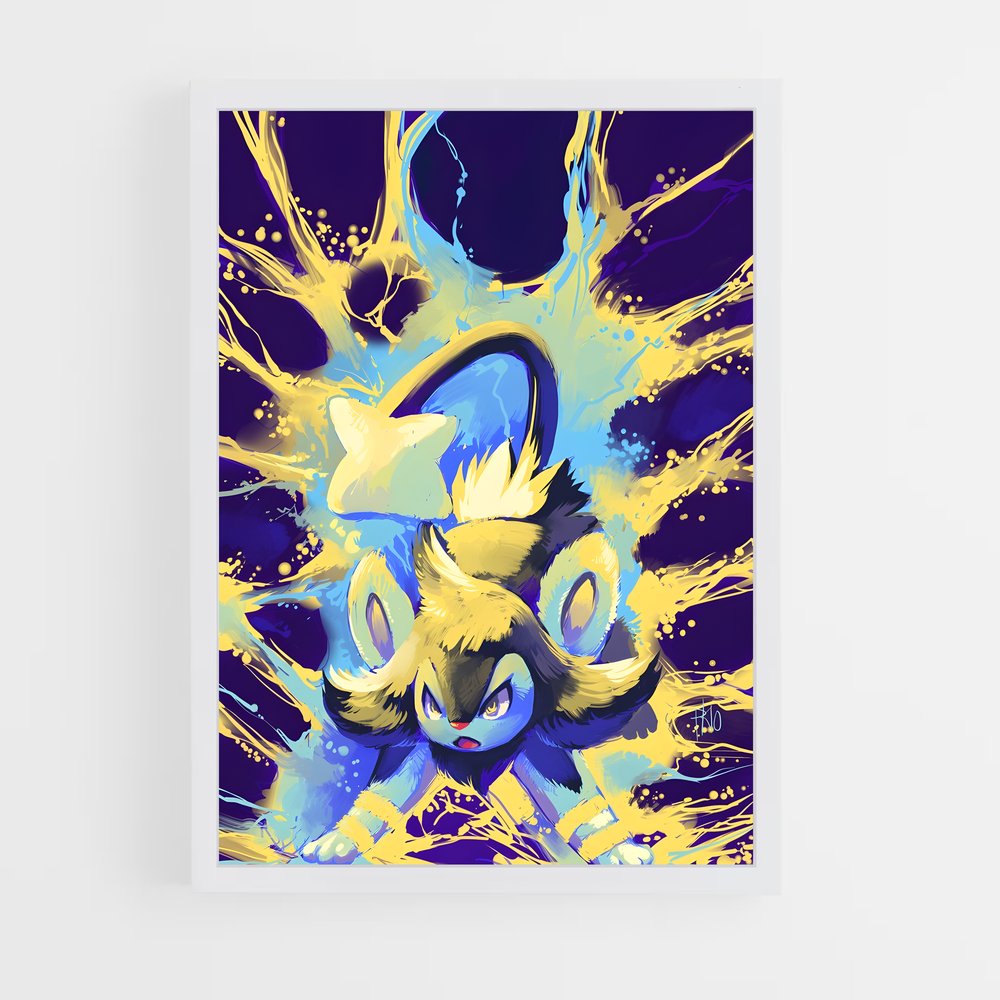 Poster Pikachu Aquarelle – affiche Pokemon (vue 3)