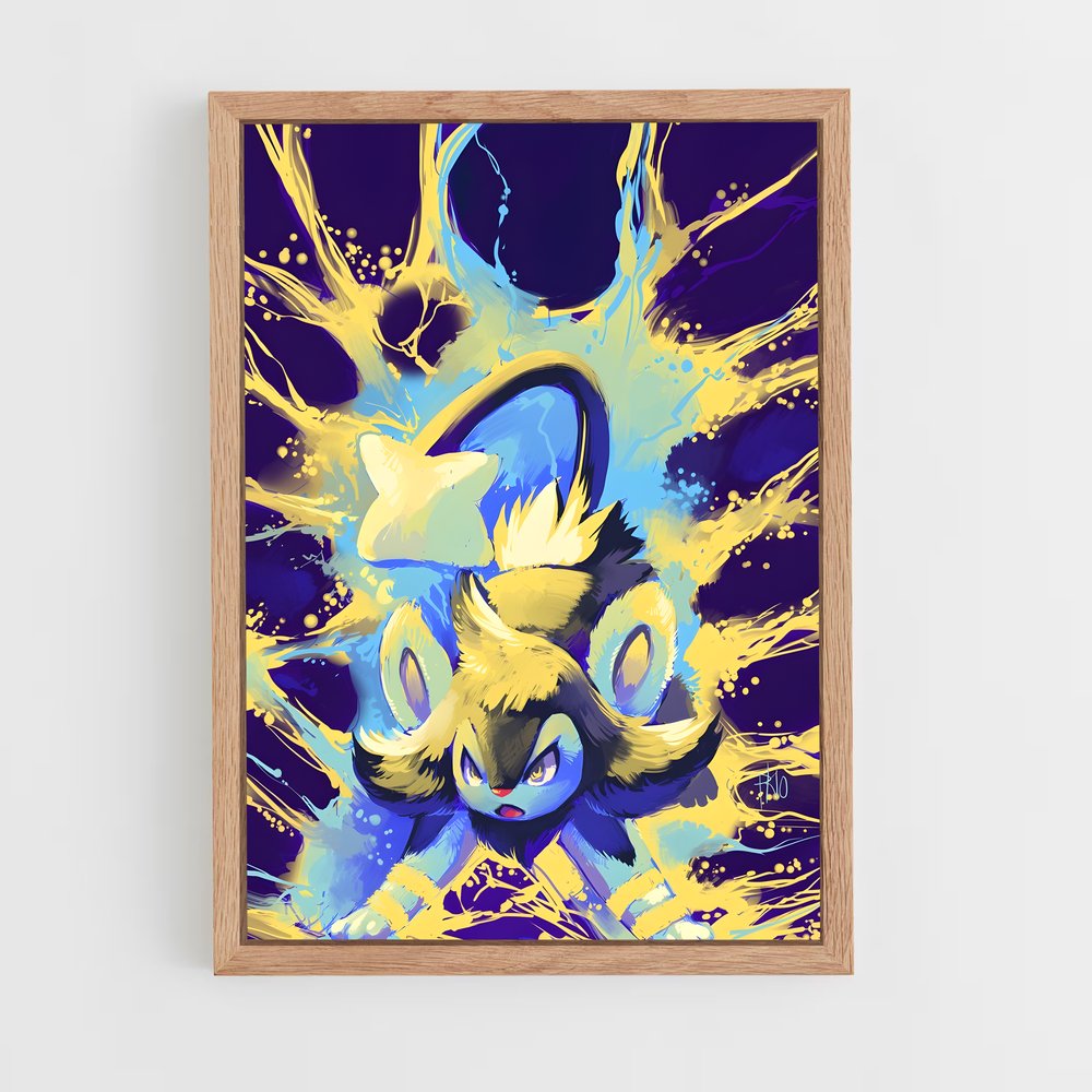 Poster Pikachu Aquarelle – affiche Pokemon (vue 4)