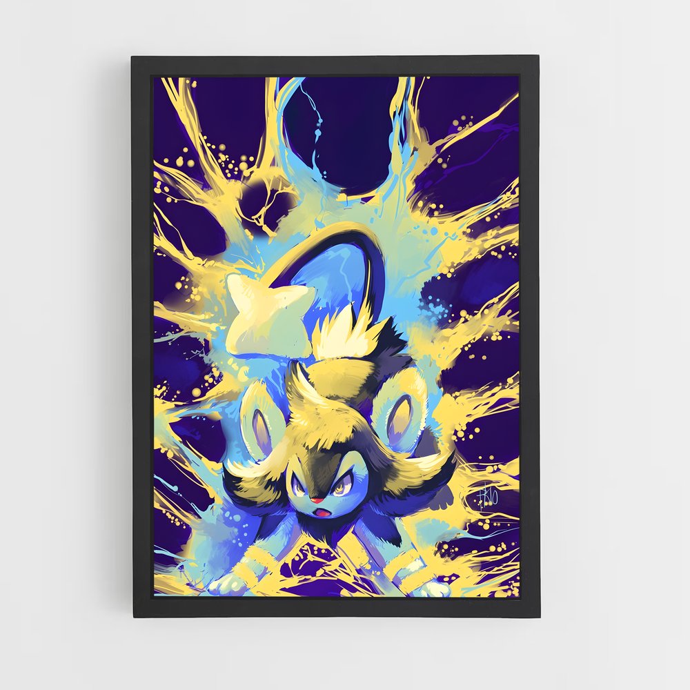 Poster Pikachu Aquarelle – affiche Pokemon (vue 2)