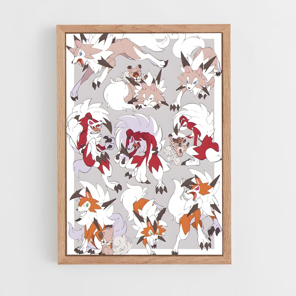 Poster Lycanroc en Fête – affiche Pokemon (vue 4)
