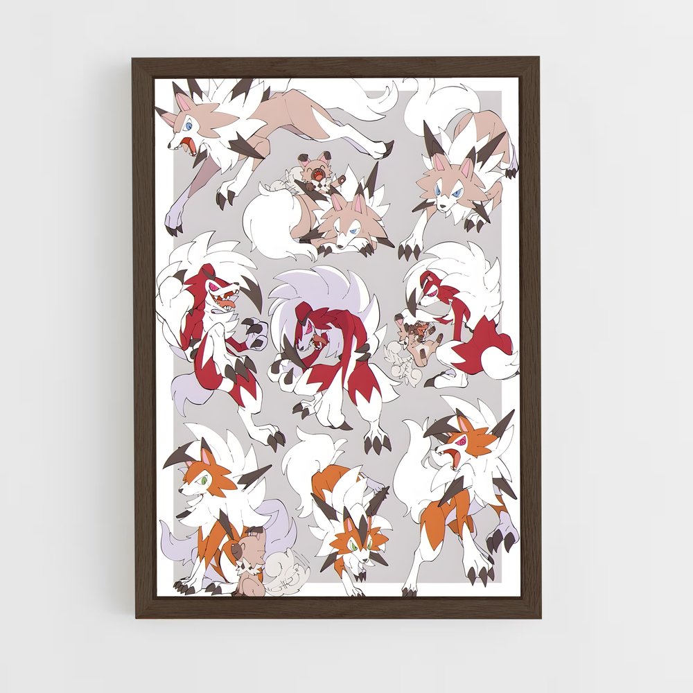 Poster Lycanroc en Fête – affiche Pokemon (vue 5)