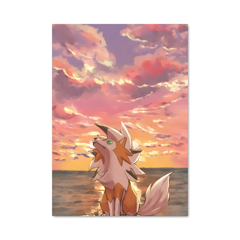Poster Lycanroc en Mer – affiche Pokemon