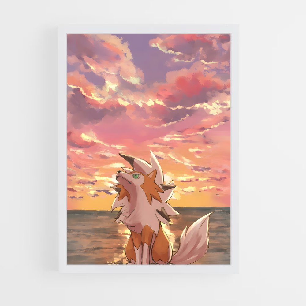 Poster Lycanroc en Mer – affiche Pokemon (vue 3)