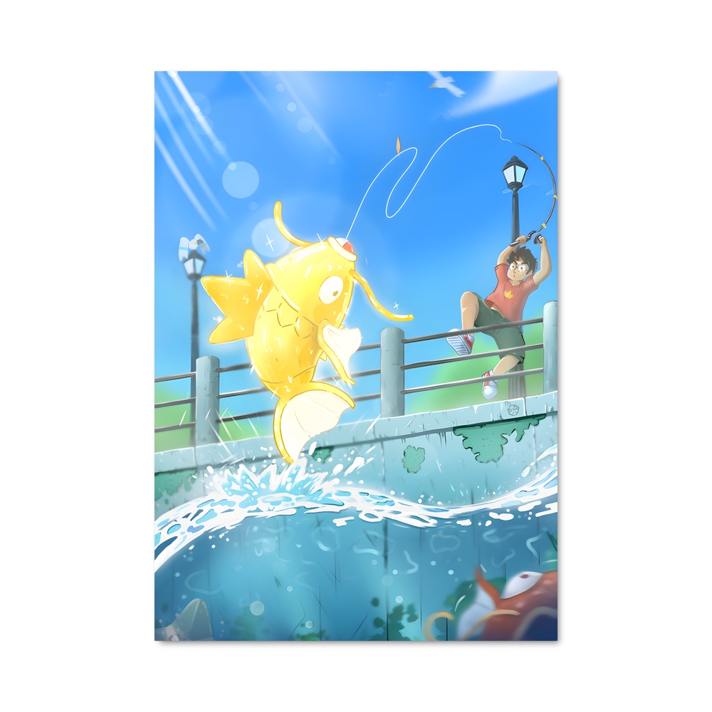 Poster Magikarp Sautant – affiche Pokemon