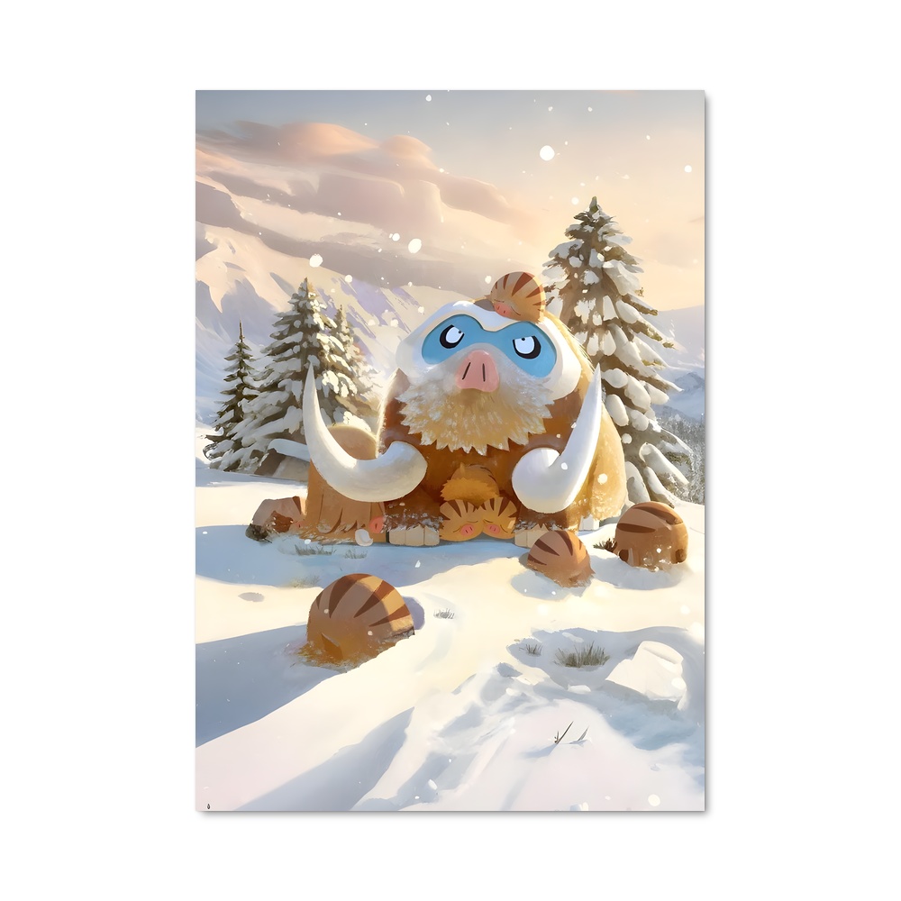 Poster Mamoswine au Pays des Neiges – affiche Pokemon