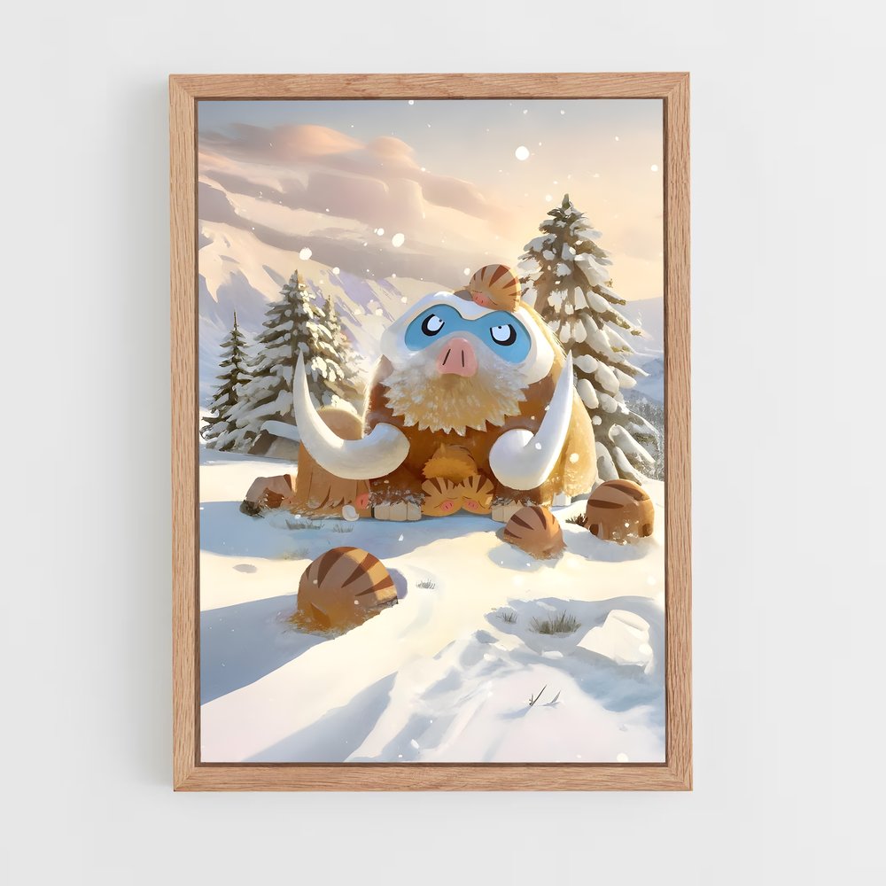 Poster Mamoswine au Pays des Neiges – affiche Pokemon (vue 4)