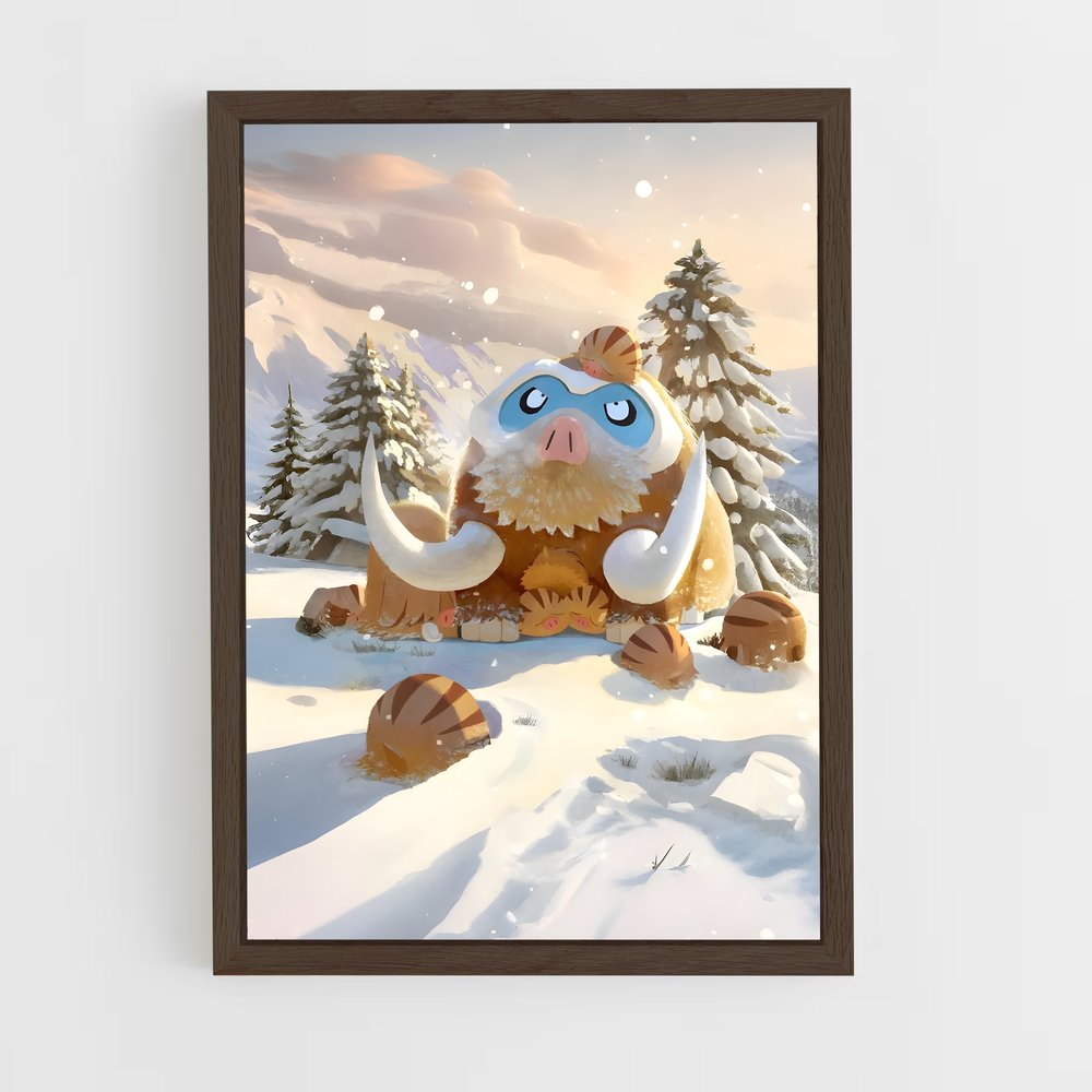 Poster Mamoswine au Pays des Neiges – affiche Pokemon (vue 5)