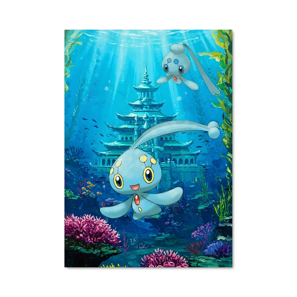 Poster Manaphy et Ses Amis – affiche Pokemon