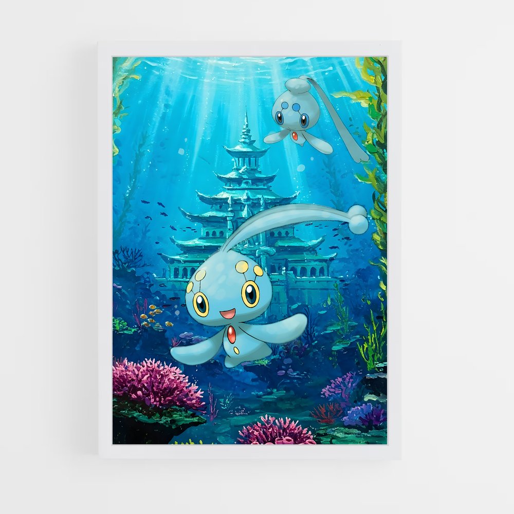 Poster Manaphy et Ses Amis – affiche Pokemon (vue 3)