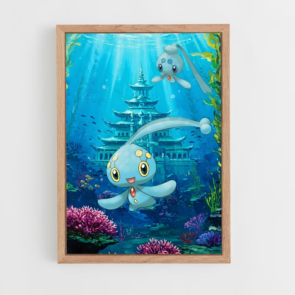 Poster Manaphy et Ses Amis – affiche Pokemon (vue 4)